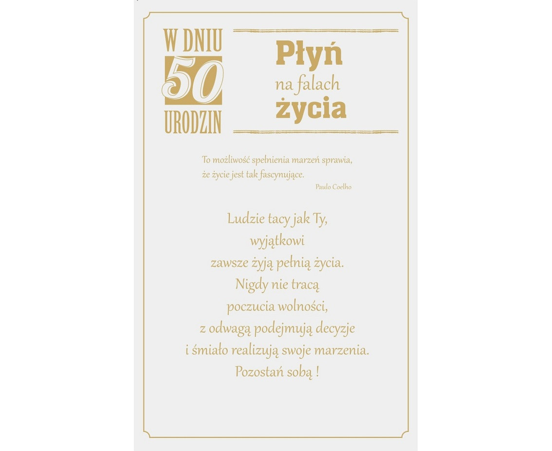 50th Birthday Card, Man on a Ship, 13x20,5 cm